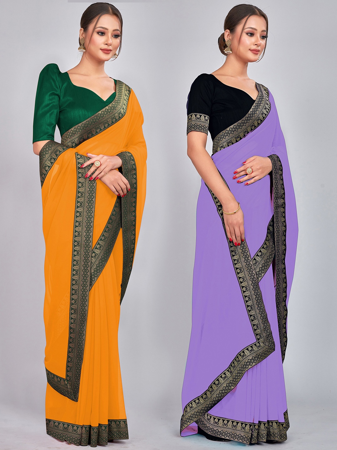 

CastilloFab Zari Pure Georgette Saree, Mustard