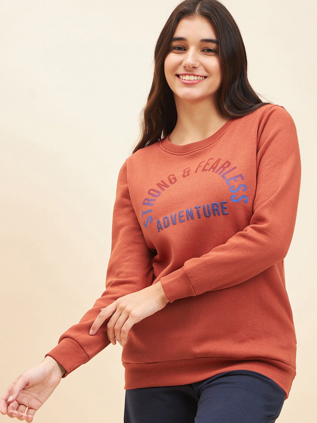 

ETC Maroon Typography Printed Storm-Fit Sweatshirt