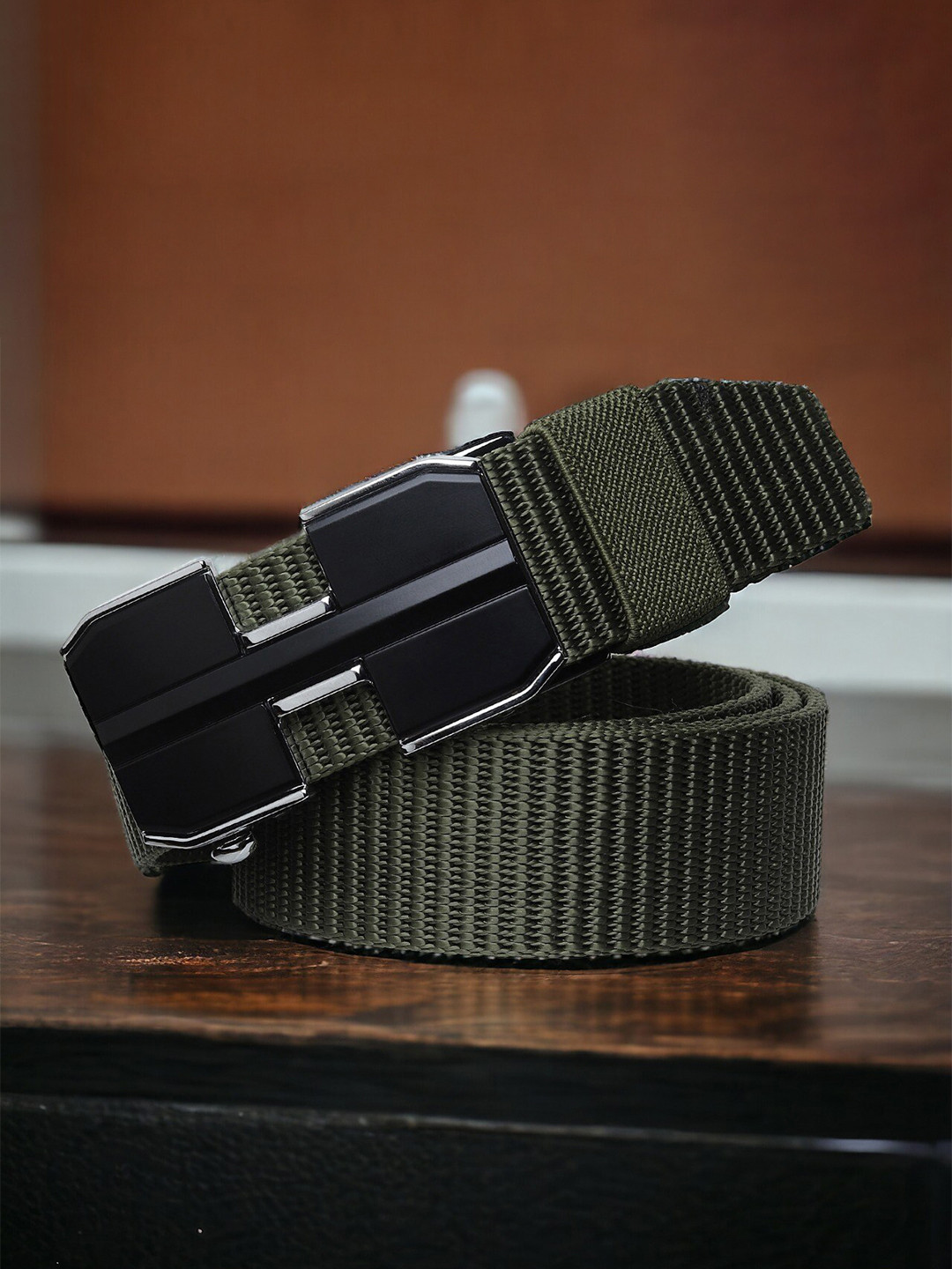 

Kastner Men Textured Canvas Belt, Green