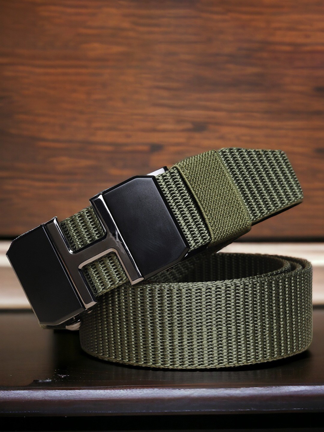 

Kastner Men Textured Canvas Belt, Green