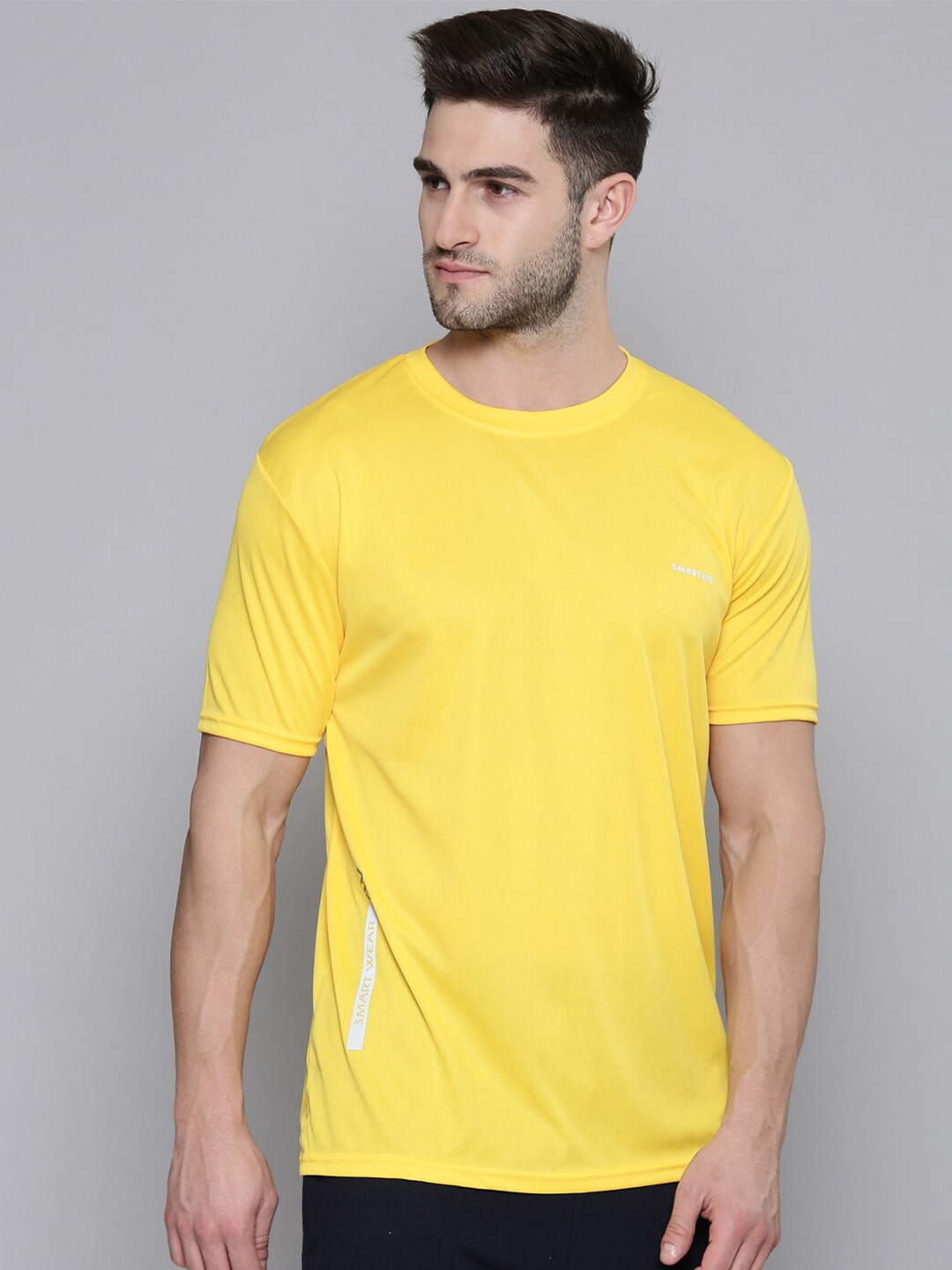 

SMARTEES Round Neck Short Sleeves Sports T-shirt, Yellow