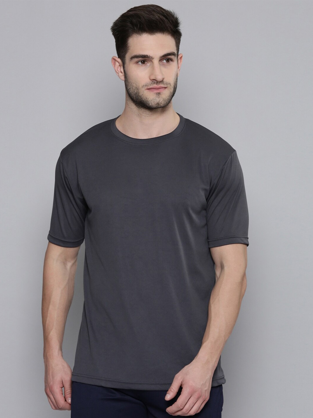 

SMARTEES Round Neck Short Sleeves Sports T-shirt, Grey
