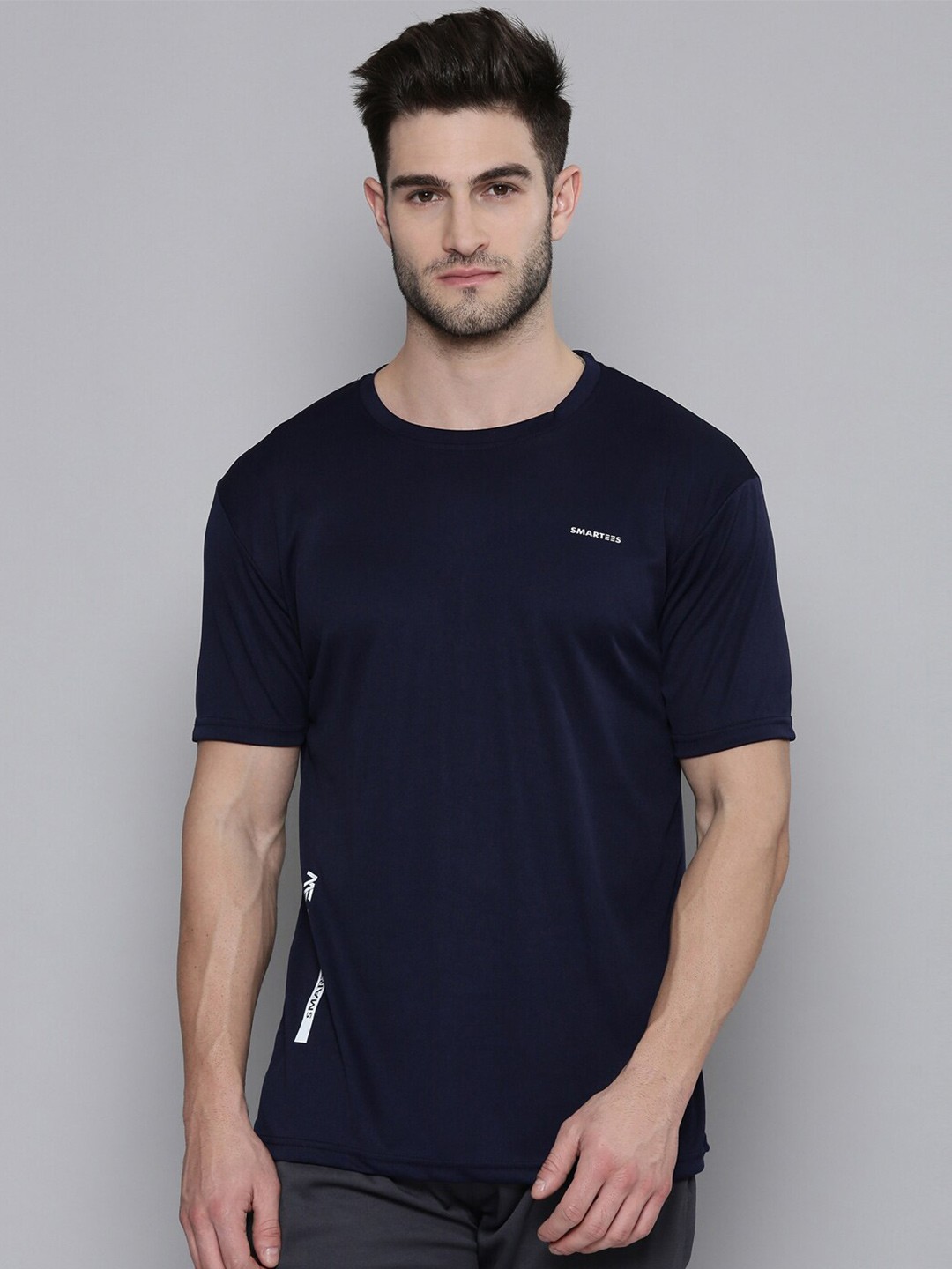 

SMARTEES Round Neck Short Sleeves Sports T-shirt, Navy blue
