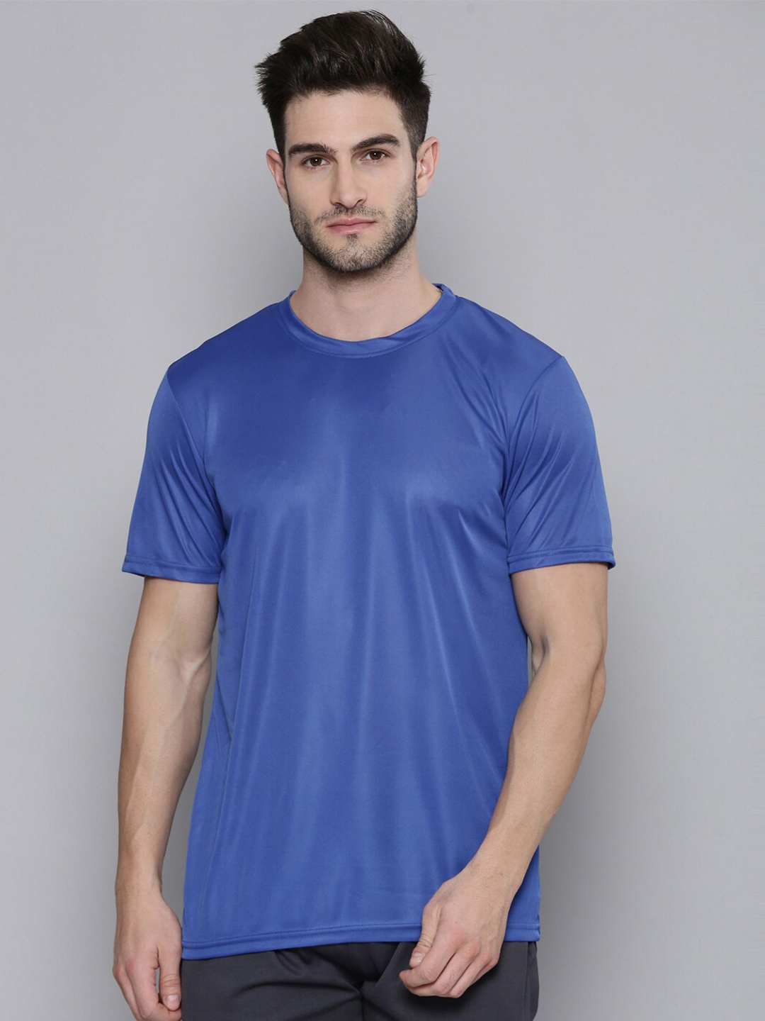 

SMARTEES Round Neck Raglan Sleeves Sports T-shirt, Blue