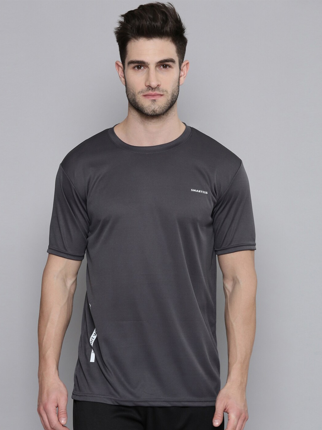 

SMARTEES Round Neck Short Sleeves Sports T-shirt, Grey