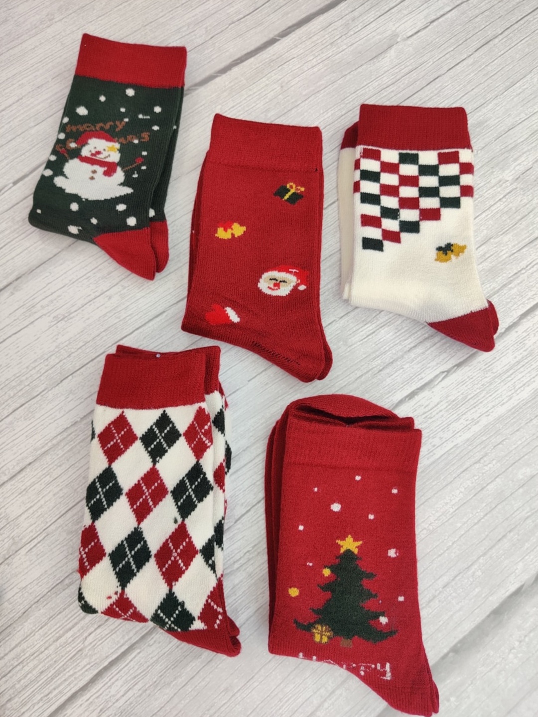 

EL REGALO Kids Pack Of 5 Patterned Socks, Maroon