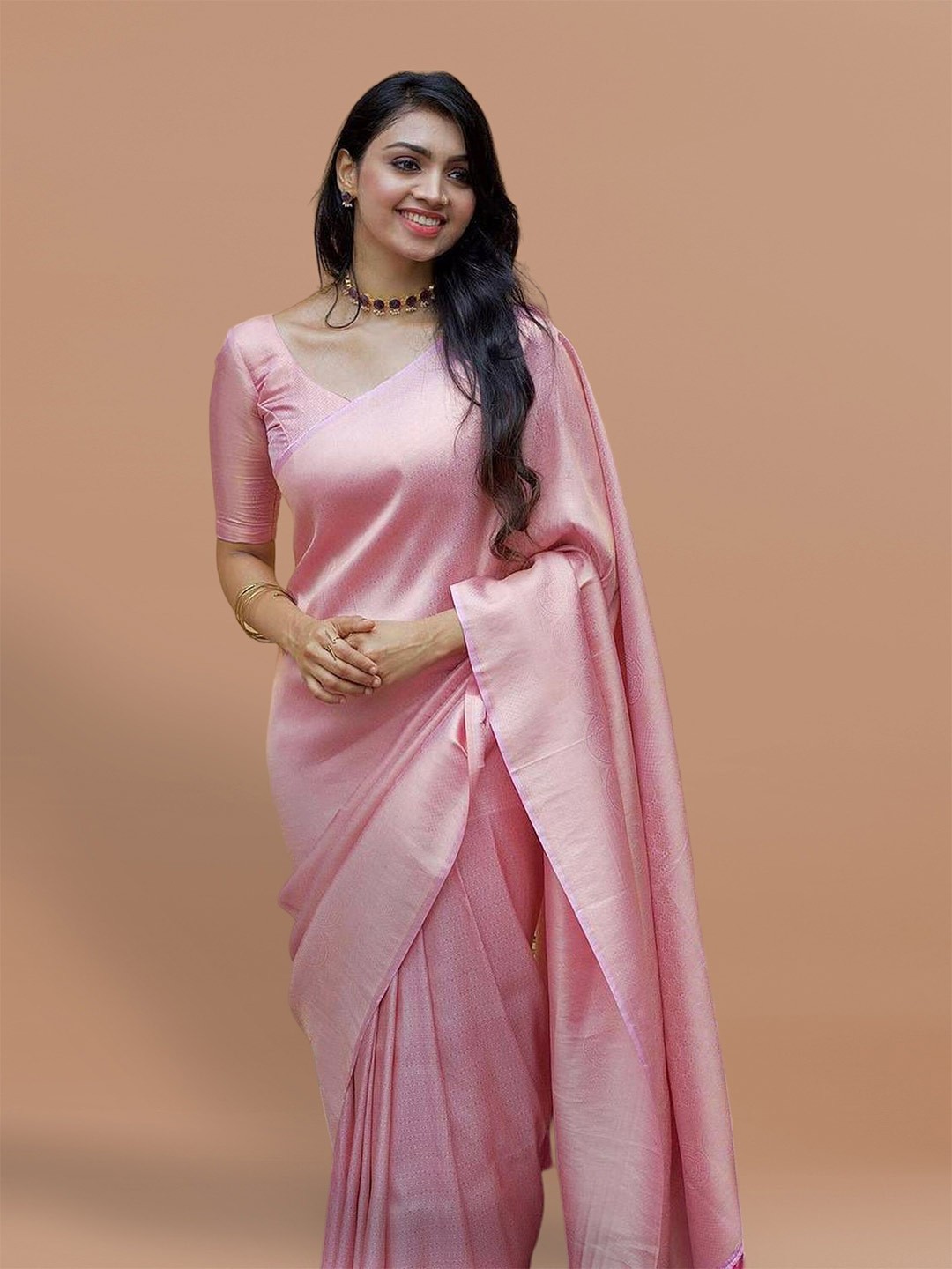 

Marziyaa Woven Design Zari Banarasi Saree, Pink