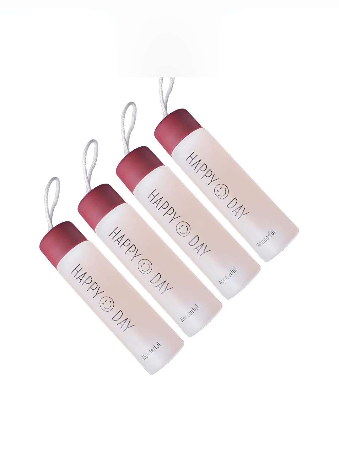 

WELOUR Maroon 4 Pcs Glass Solid Water Bottle 450 ML