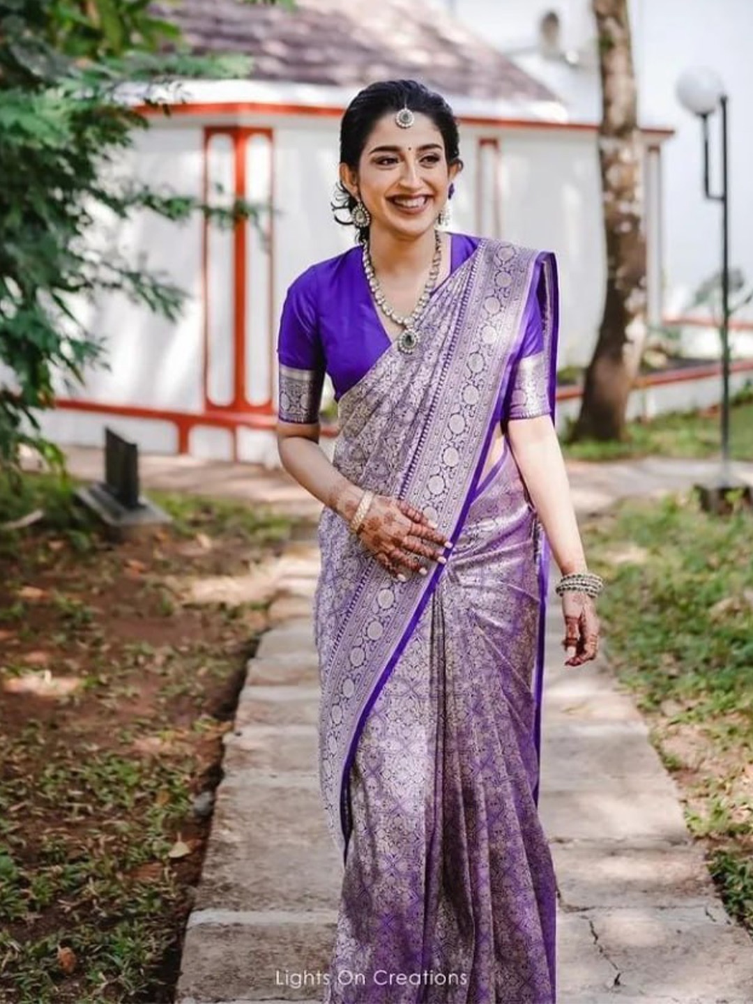 

Visit Wear Ethnic Motifs Woven Design Zari Banarasi Saree, Purple