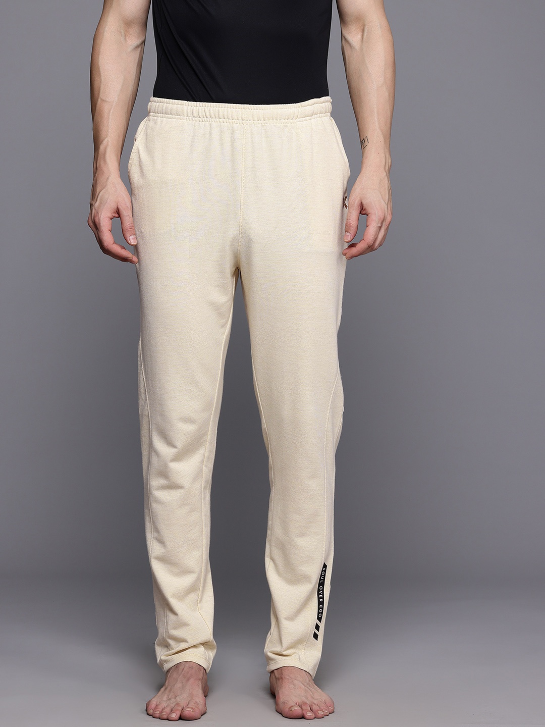

HRX by Hrithik Roshan Men Rapid-Dry Yoga Track Pants, Cream