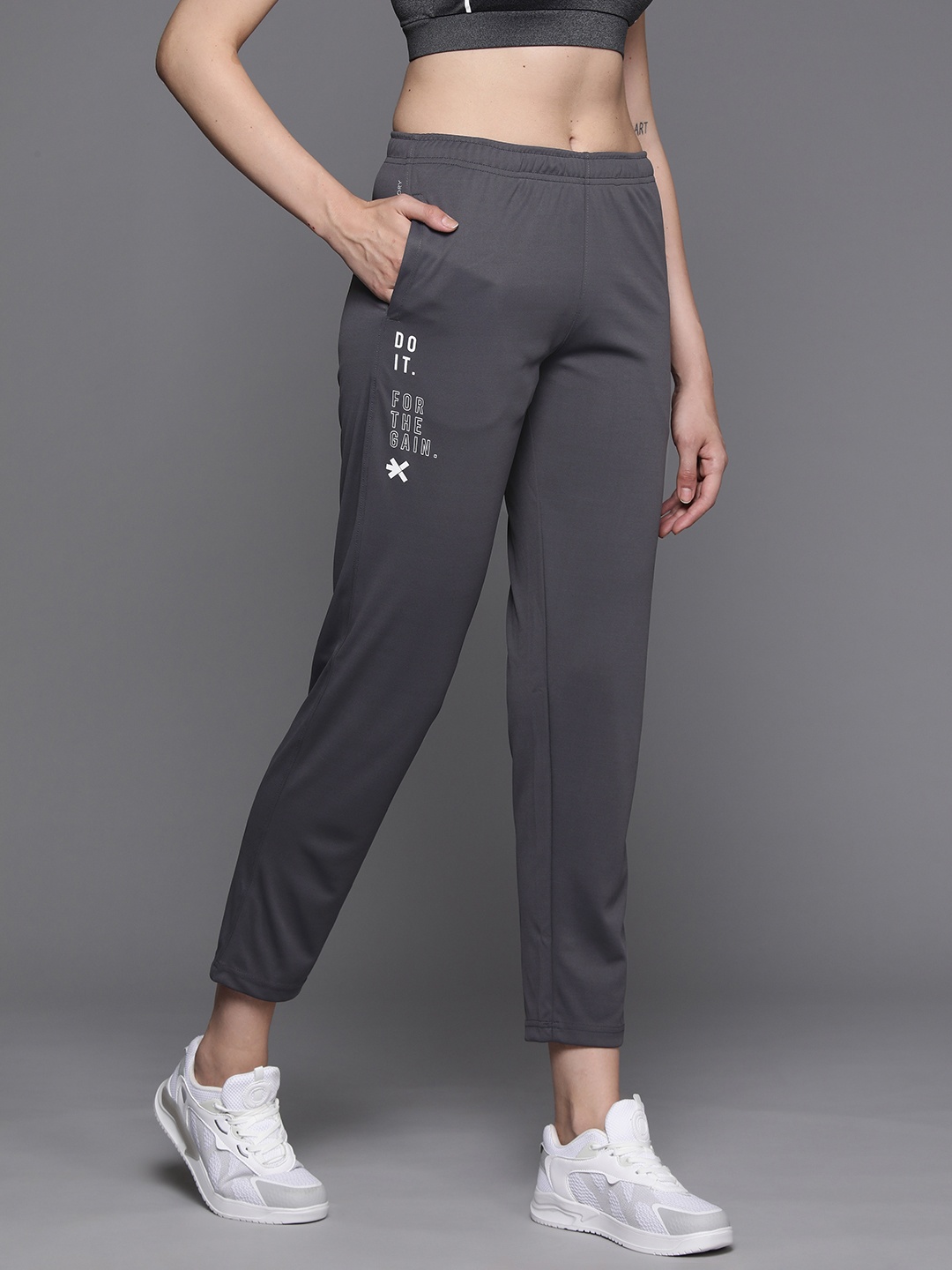 

HRX by Hrithik Roshan Women Rapid-Dry Running Track Pants, Grey