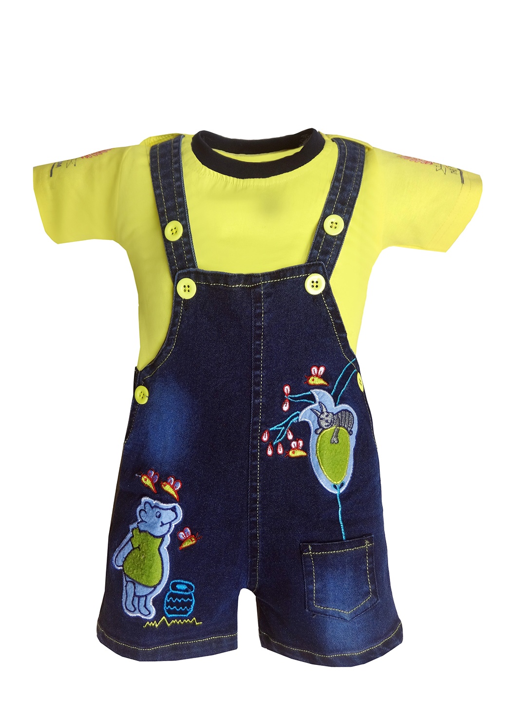 

BAESD Infants Embroidered Cotton Denim Dungaree, Blue