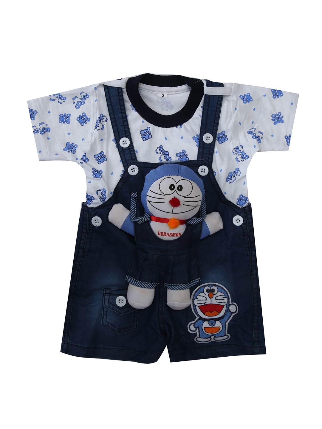 

BAESD Infants Doremon Printed Dungarees, Blue