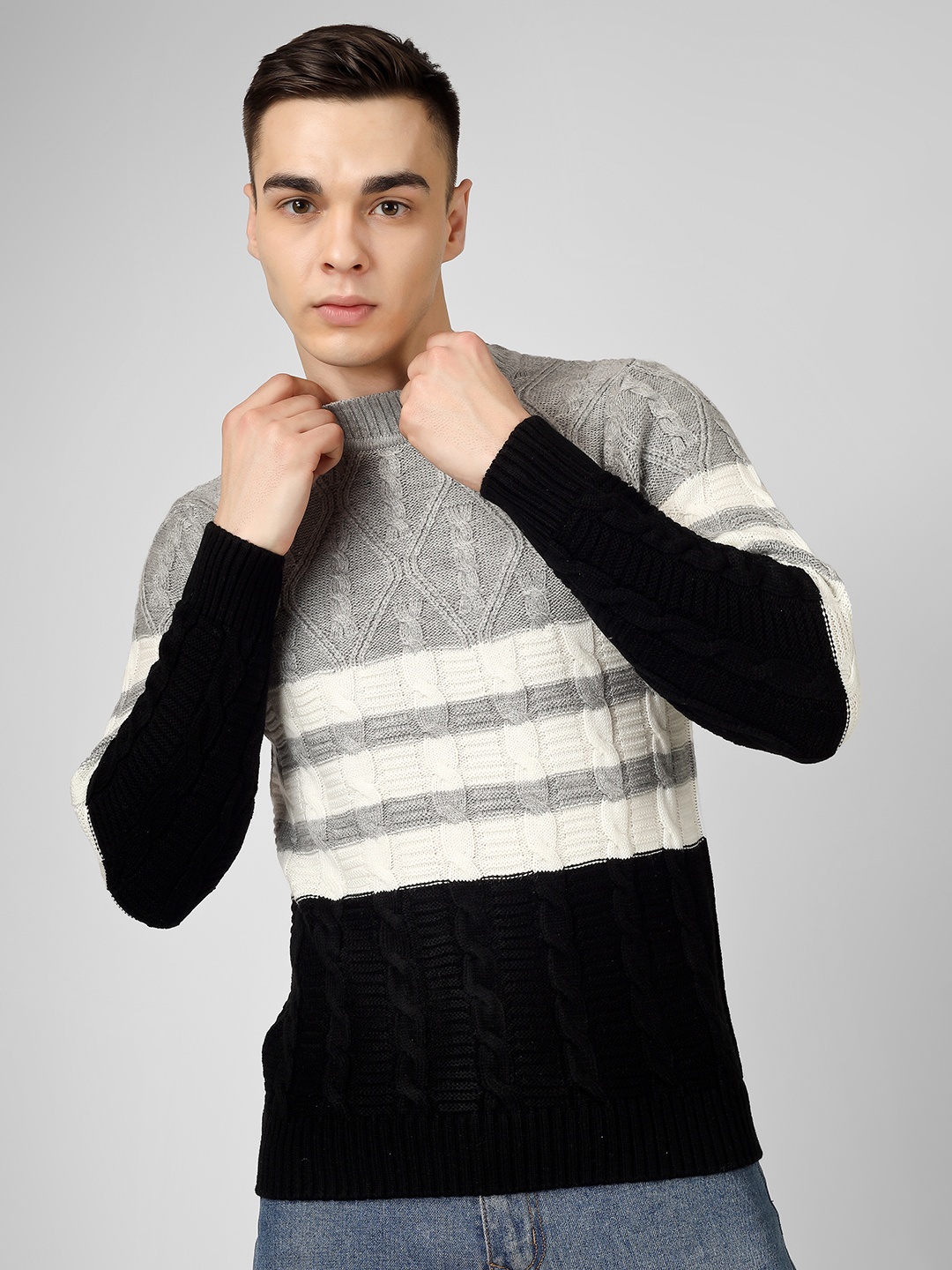 

JoE Hazel Men Grey Pullover