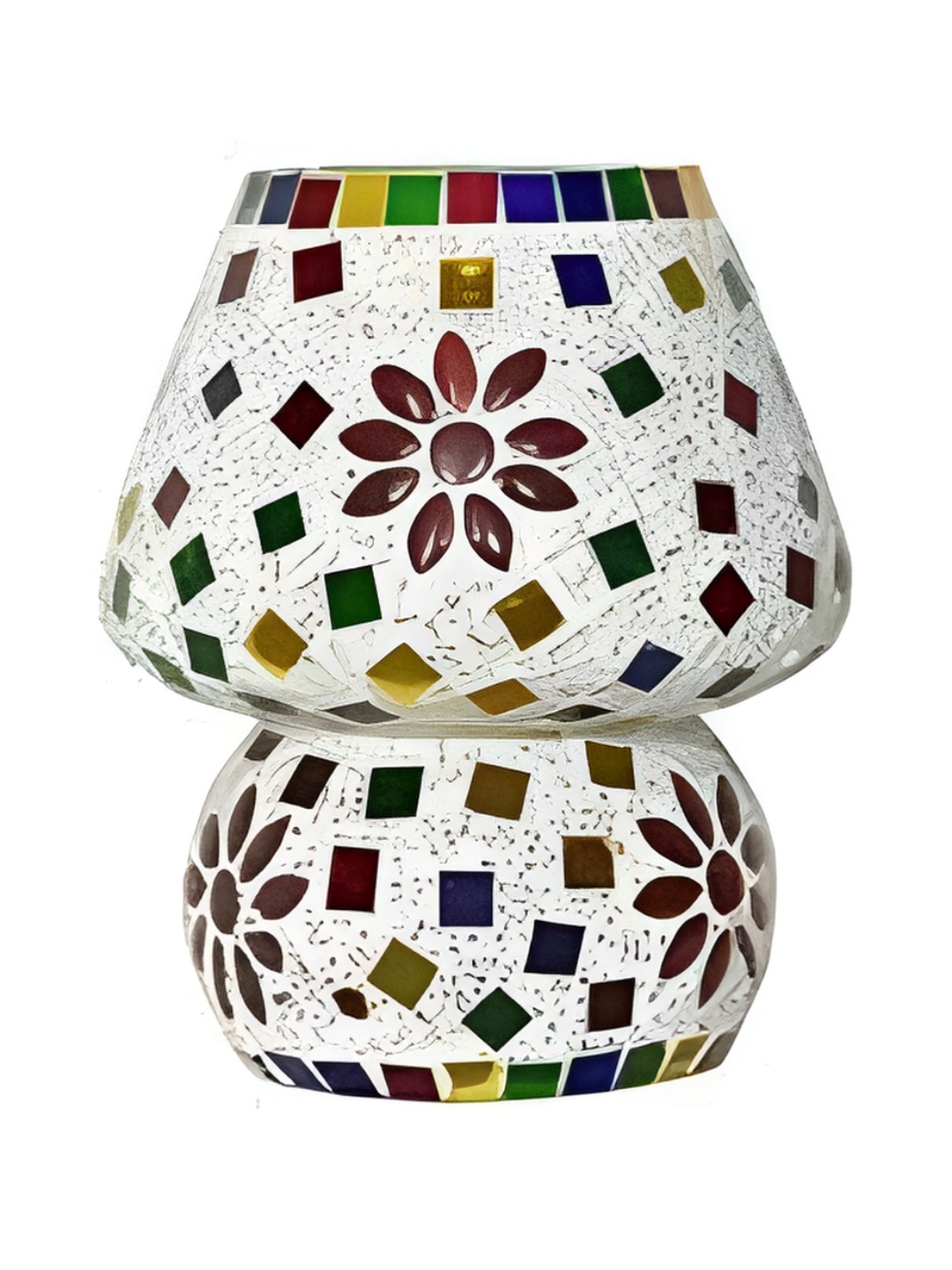

Frizka White & Blue Bell Shaped Glass Table Lamp