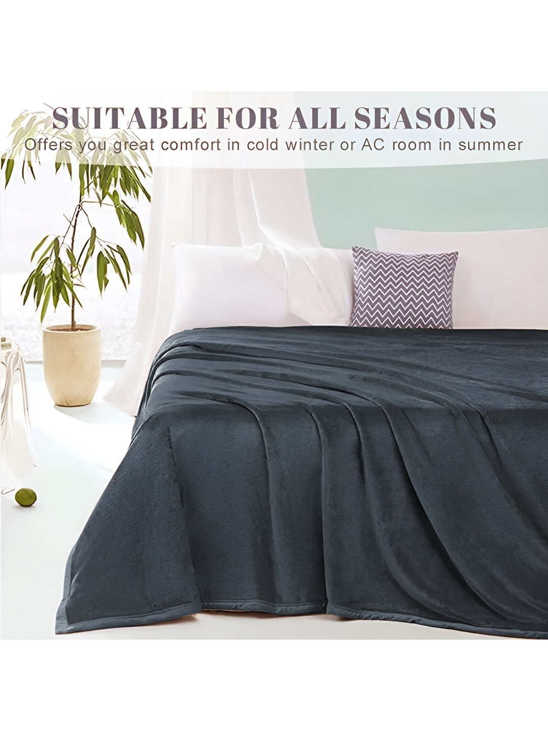 

bsb home Grey Mild Winter 300 GSM Double Bed Blanket