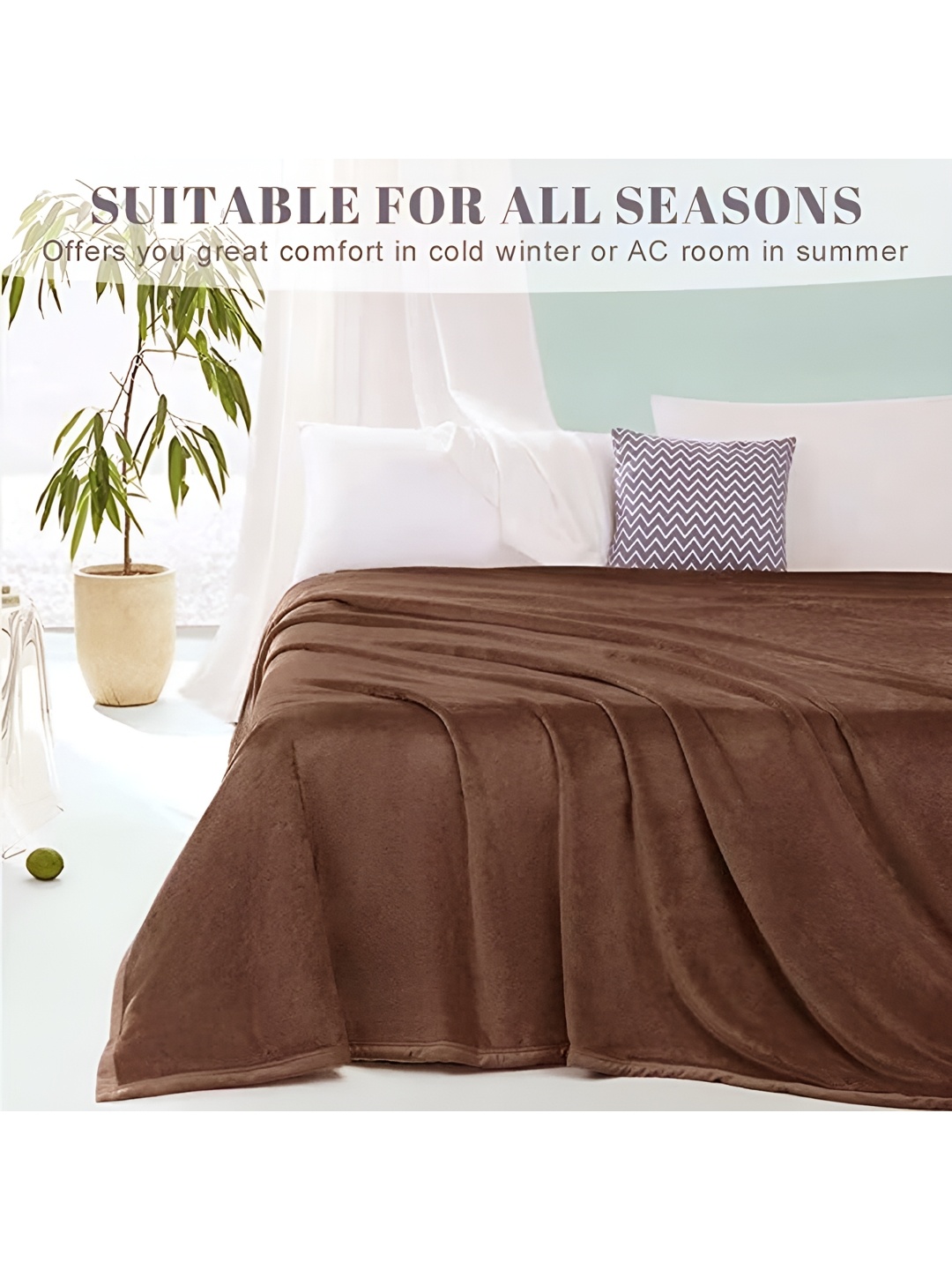 

bsb home Coffee Brown Mild Winter 300 GSM Single Bed Blanket