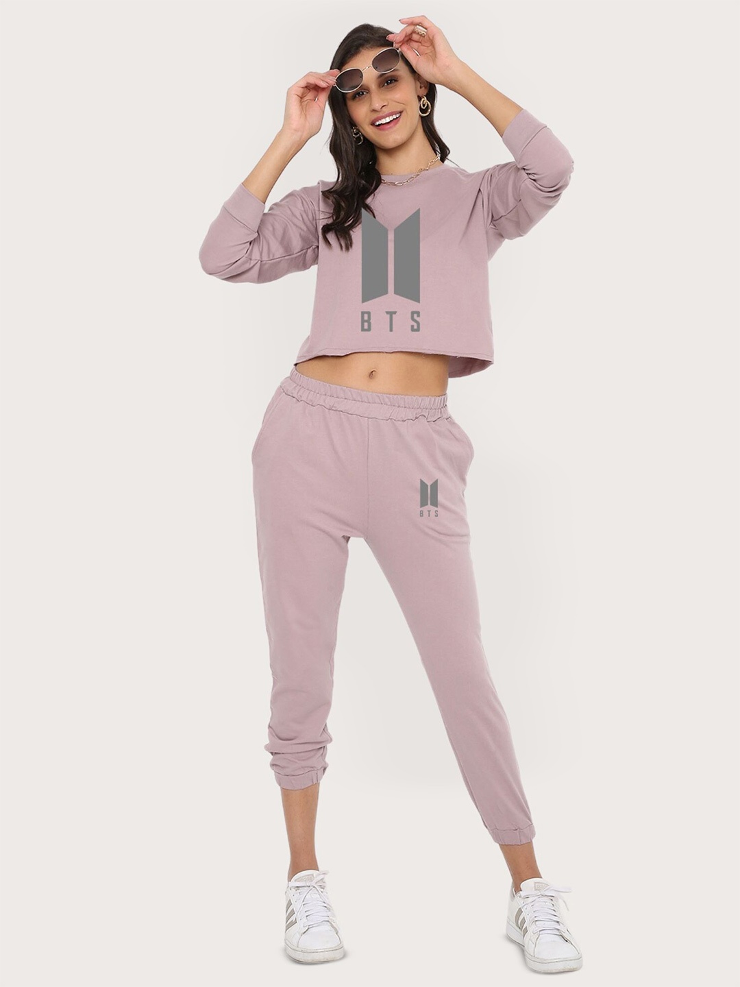 

BLANCD BTS Printed Sweatshirt & Joggers Co-Ords, Purple