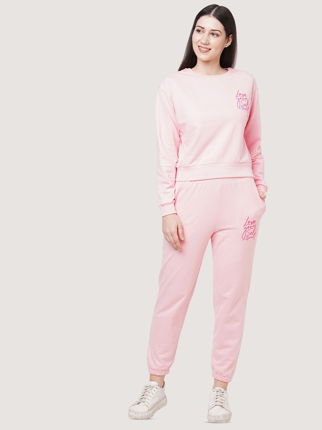 

BLANCD BTS Embroidered Sweatshirt & Joggers Co-Ords, Pink