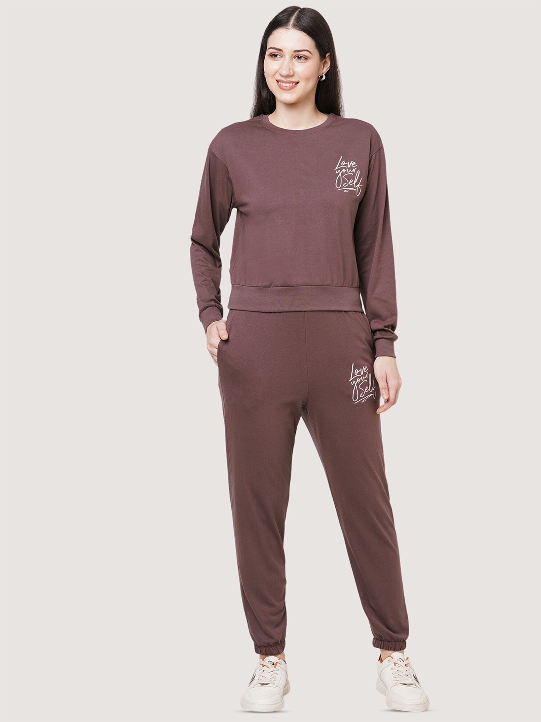 

BLANCD BTS Embroidered Sweatshirt & Joggers Co-Ords, Brown