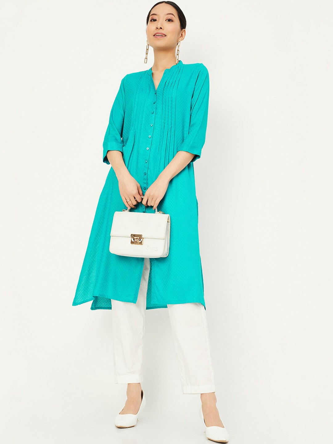 

max Regular Fit Kurta, Blue