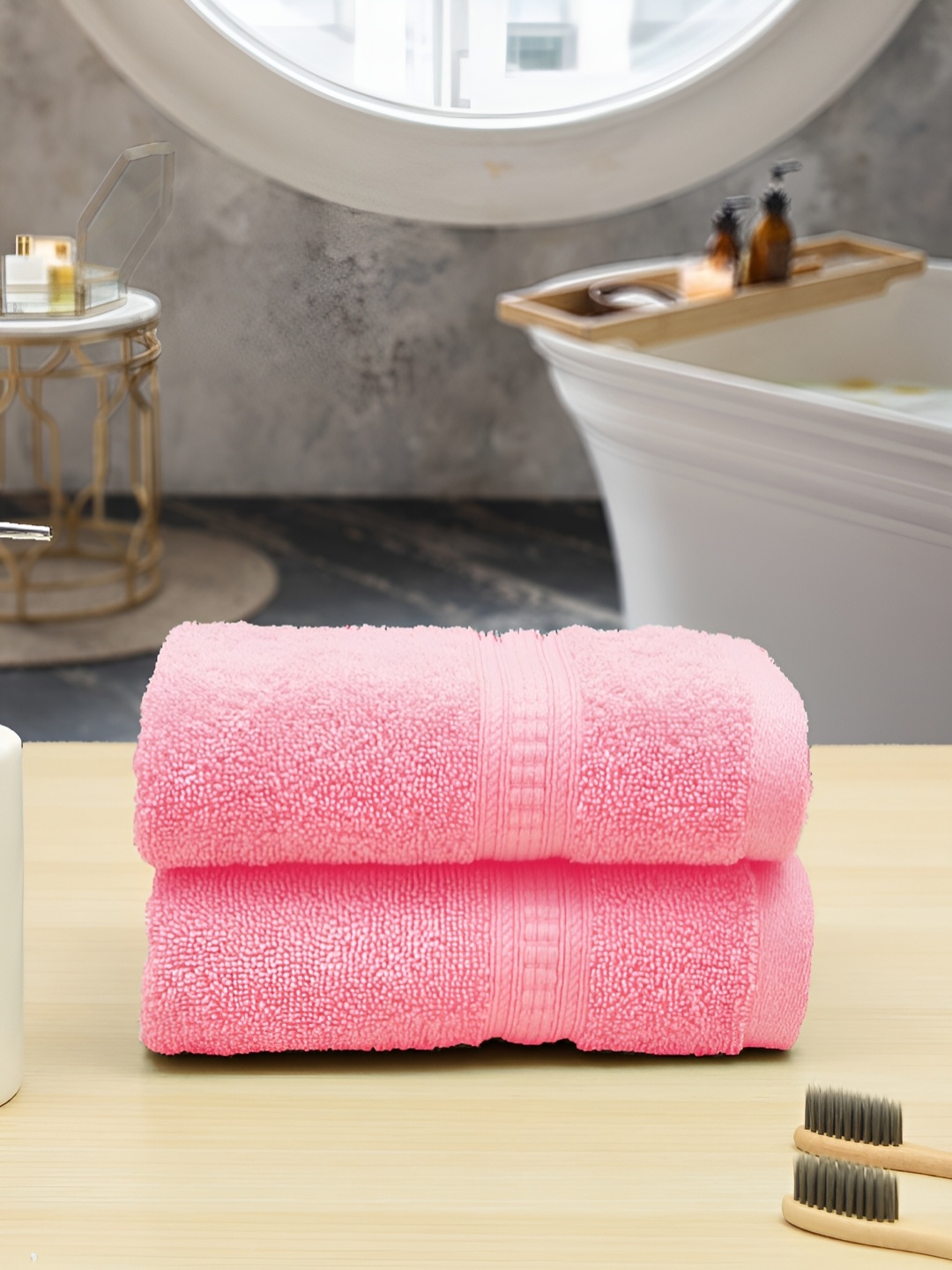 

Aura Peach 2-Pcs 550GSM Pure Cotton Ultra Soft & Highly Absorbent Hand Towels