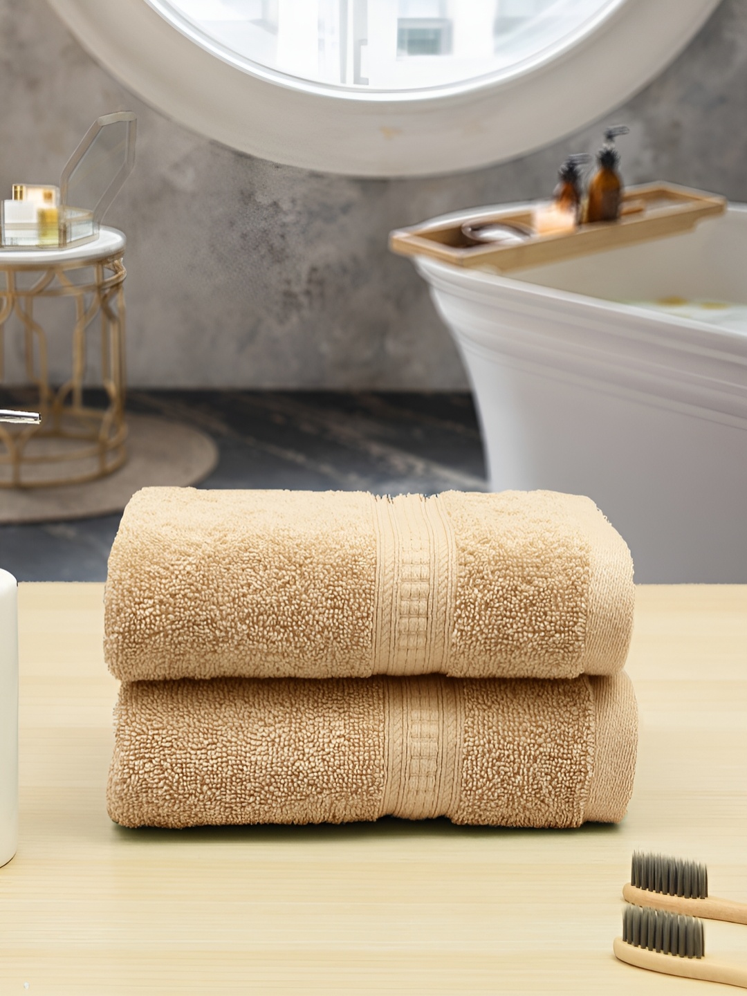 

Aura Beige 2-Pcs 550 GSM Pure Cotton Ultra Soft Hand Towel