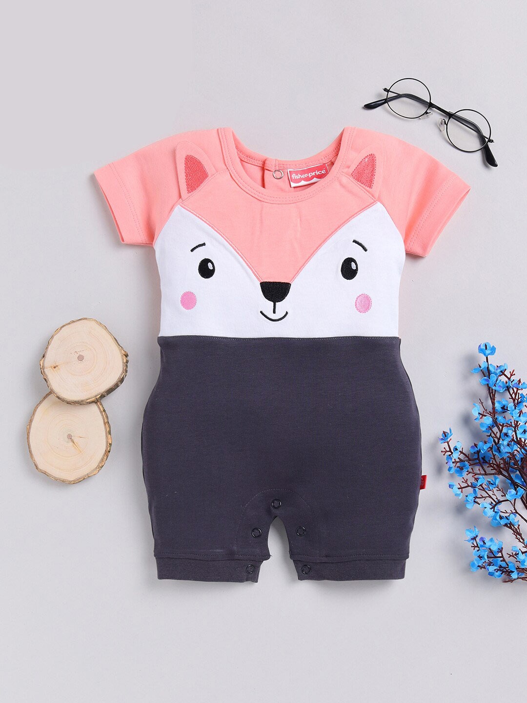 

Moms Love Infant Boys Pure Cotton Rompers, Peach