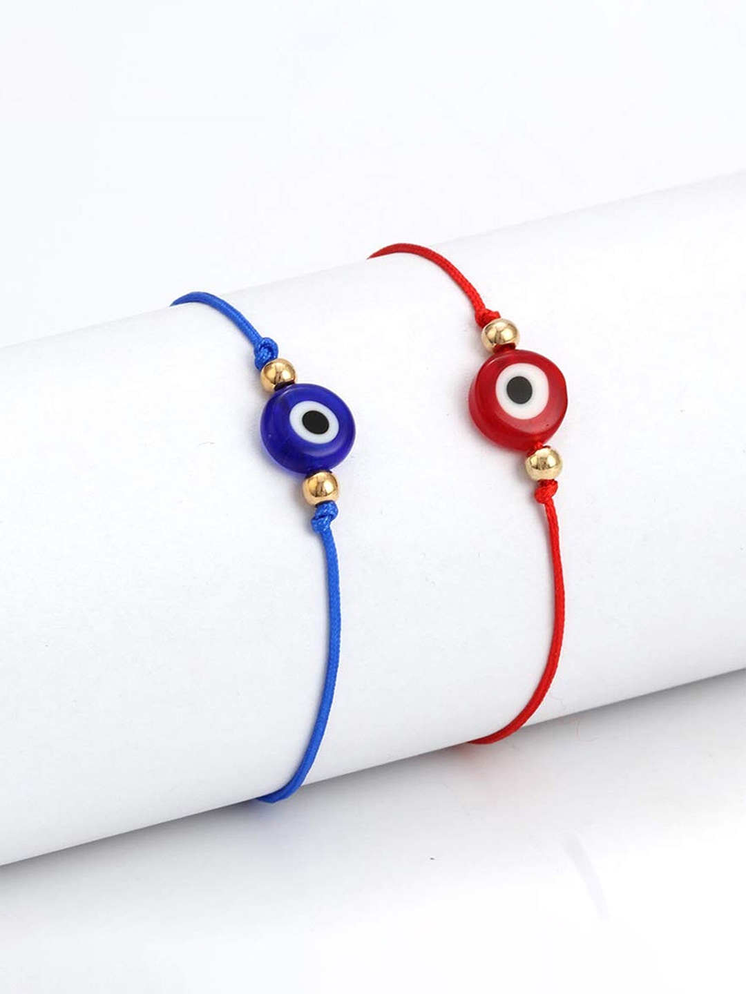 

Yellow Chimes Set Of 2 Wraparound Bracelet, Blue