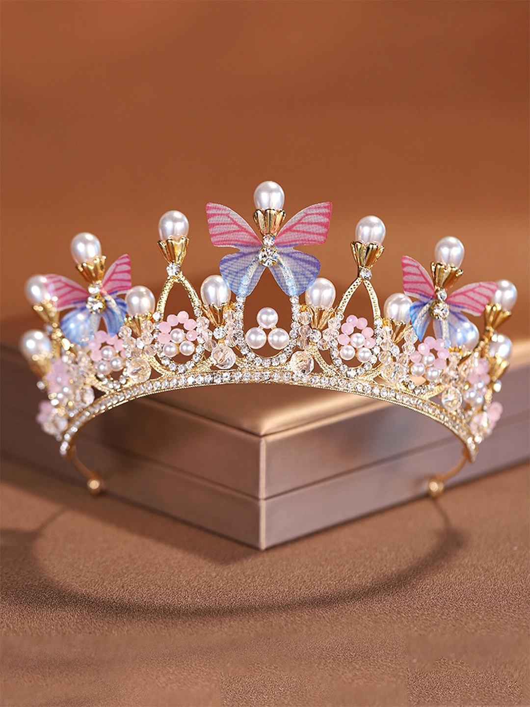 

Yellow Chimes Butterfly Embellished Hairband, Gold