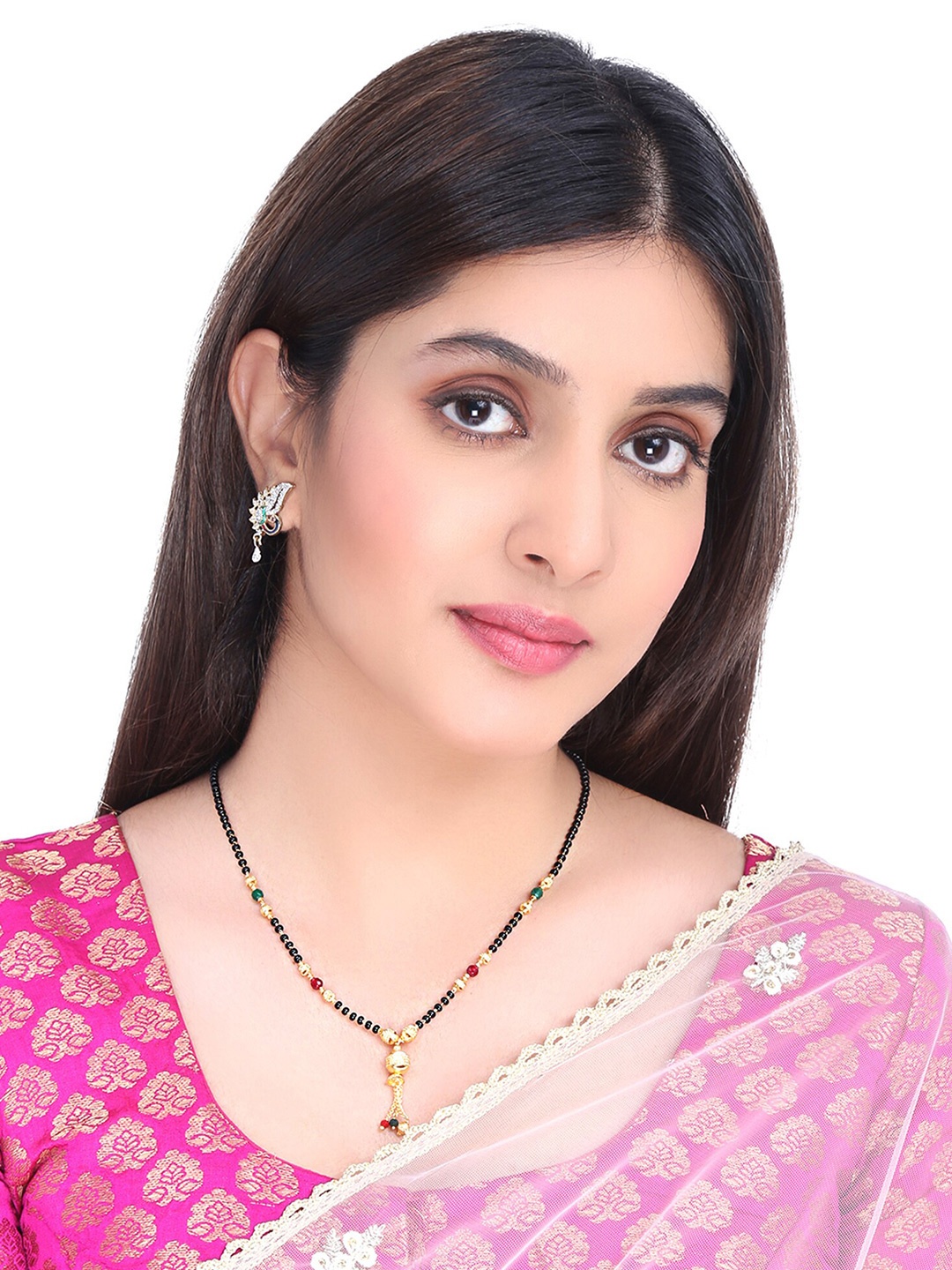 

Yellow Chimes Gold-Plated Beaded Mangalsutra, Black