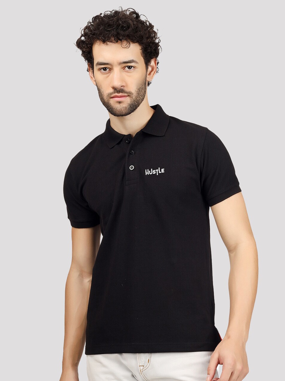 

Greylongg Richard Paadler Polo Collar T-shirt, Black