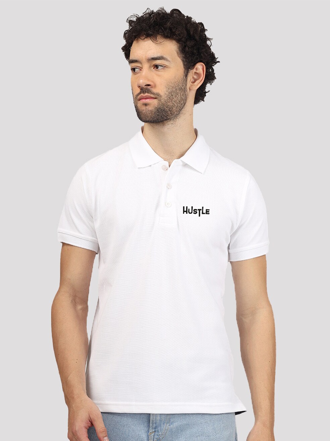 

Greylongg Richard Paadler Polo Collar T-shirt, White