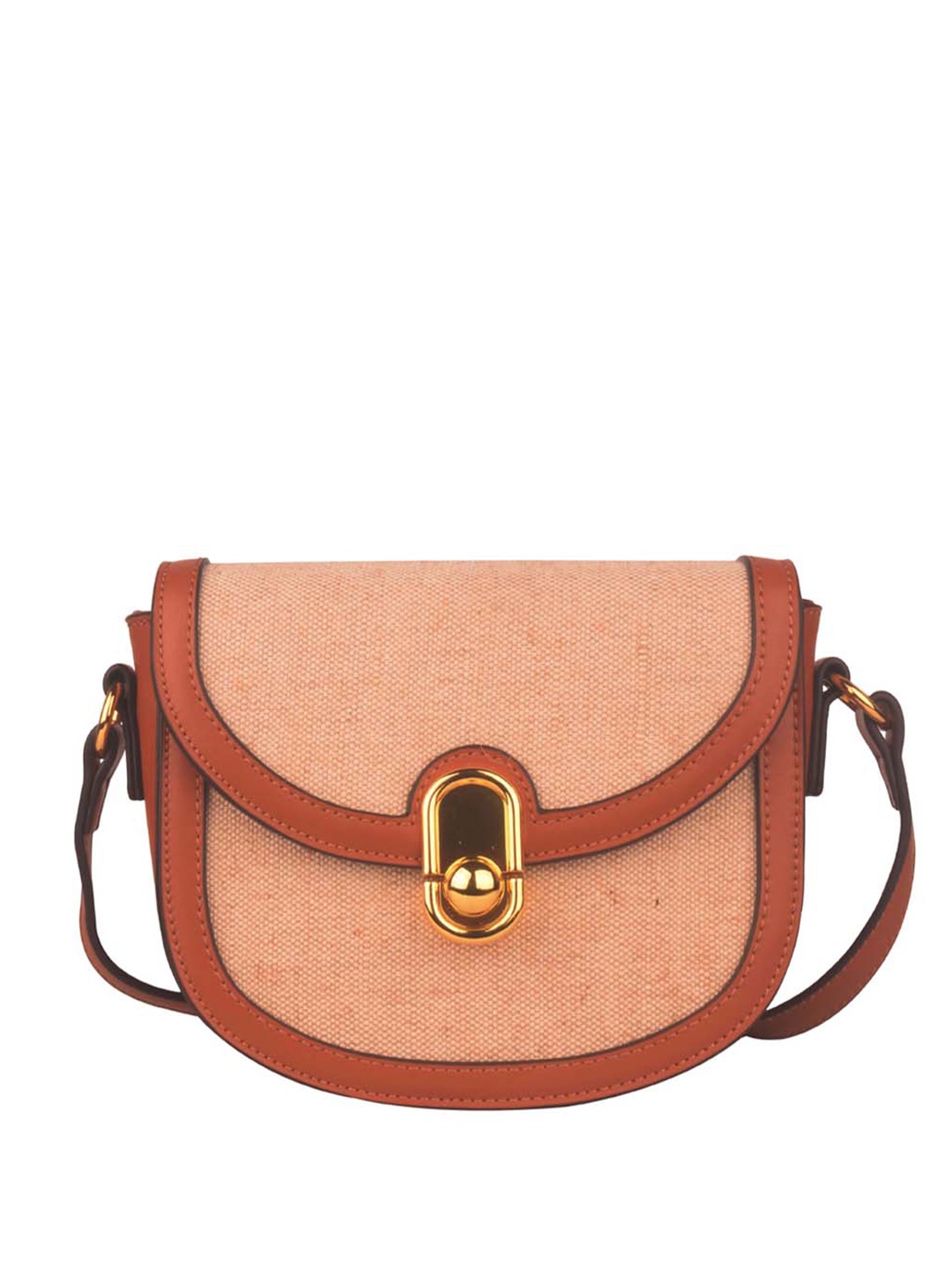 

Bagkok Textured Half Moon Sling Bag, Beige