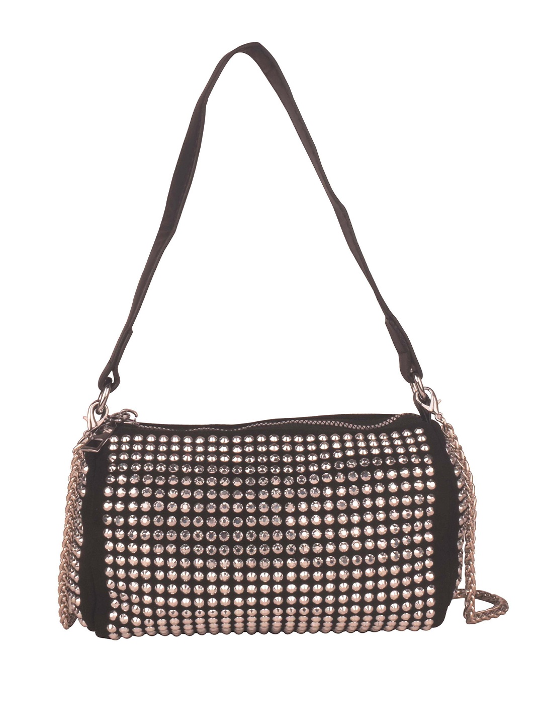 

Bagkok Embellished Structured Shoulder Bag, Black