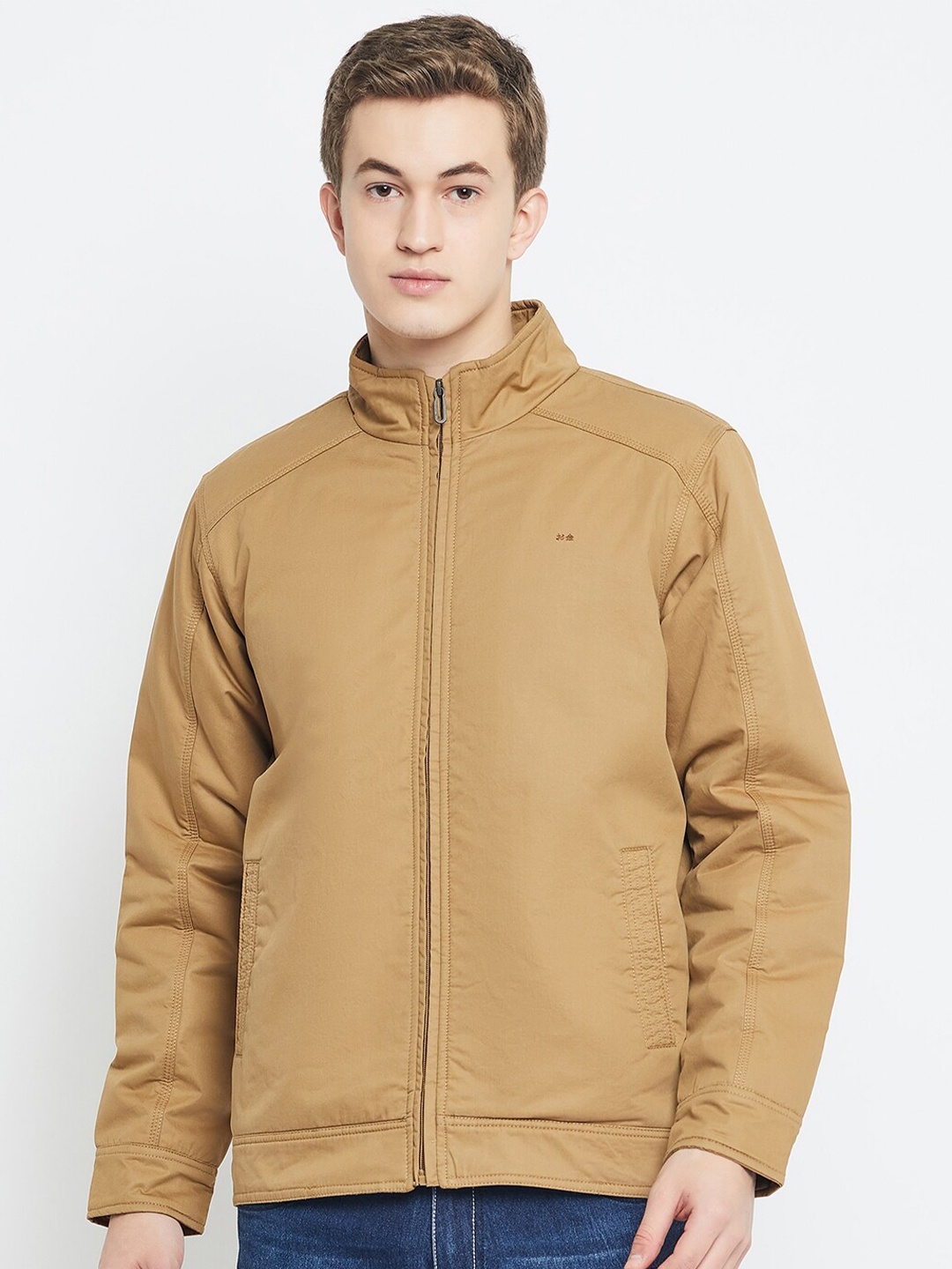 

Okane Mock Collar Cotton Bomber Jacket, Khaki