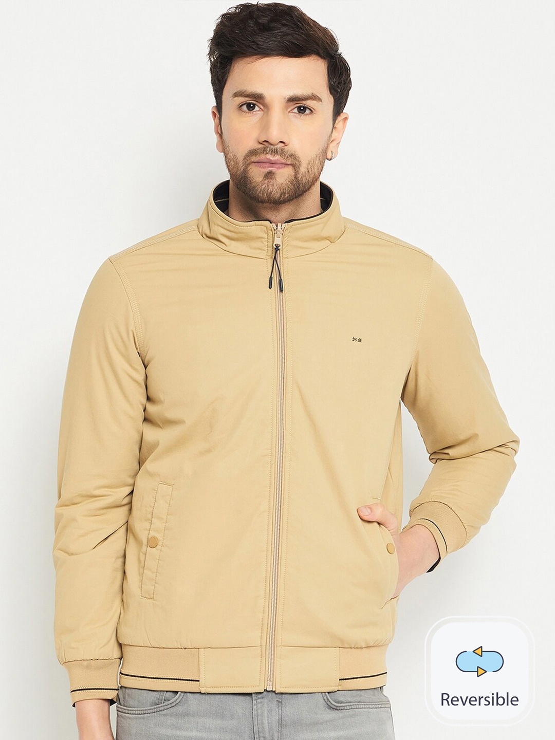 

Okane Reversible Cotton Bomber Jacket, Beige
