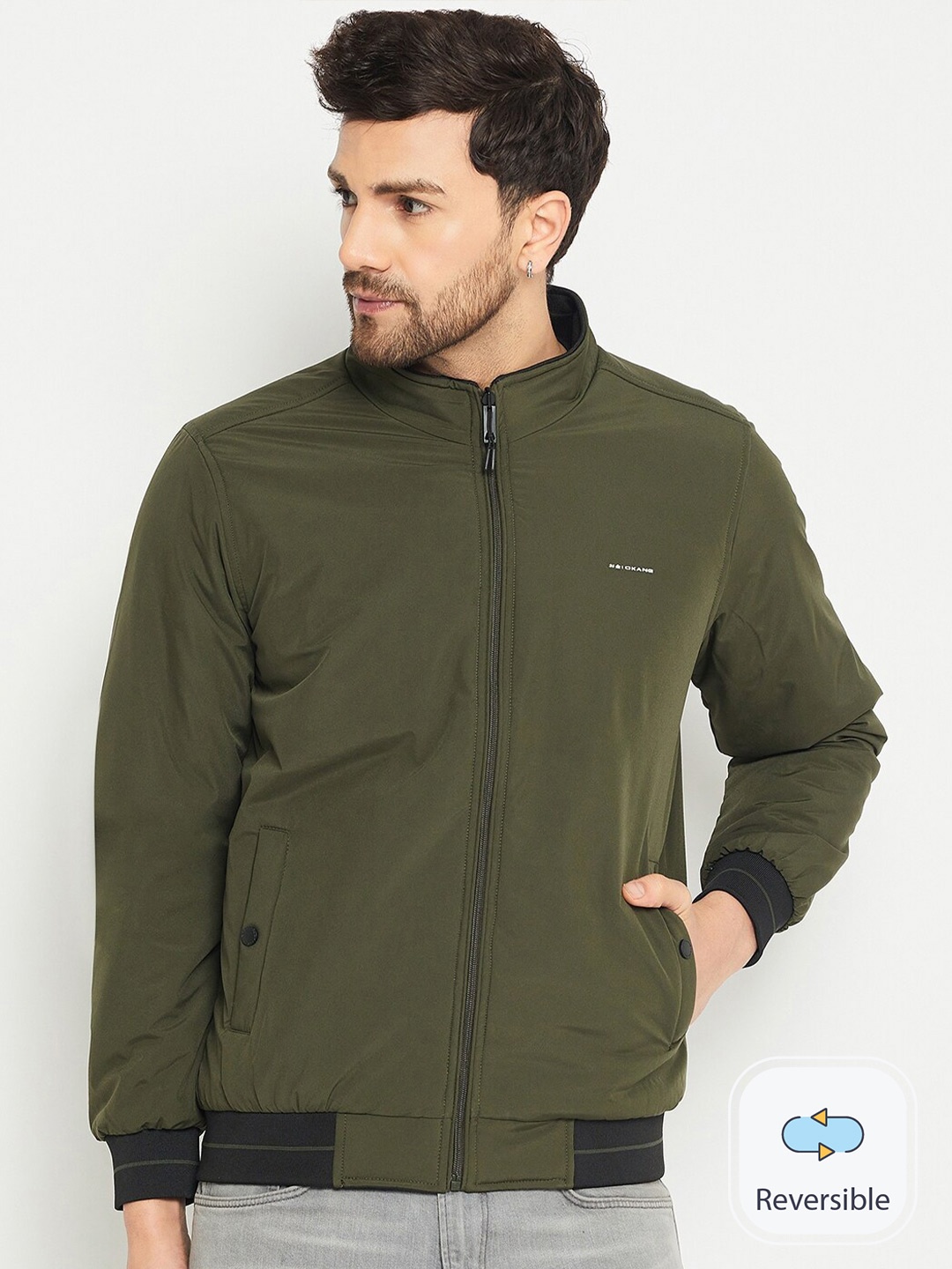 

Okane Reversible Bomber Jacket, Olive