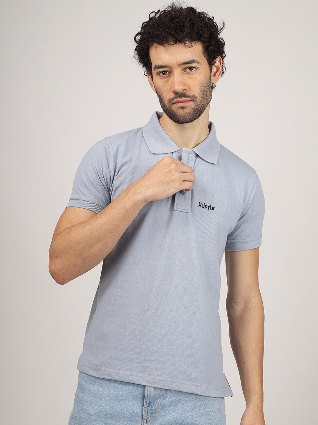 

Greylongg Richard Paadler Polo Collar T-shirt, Grey