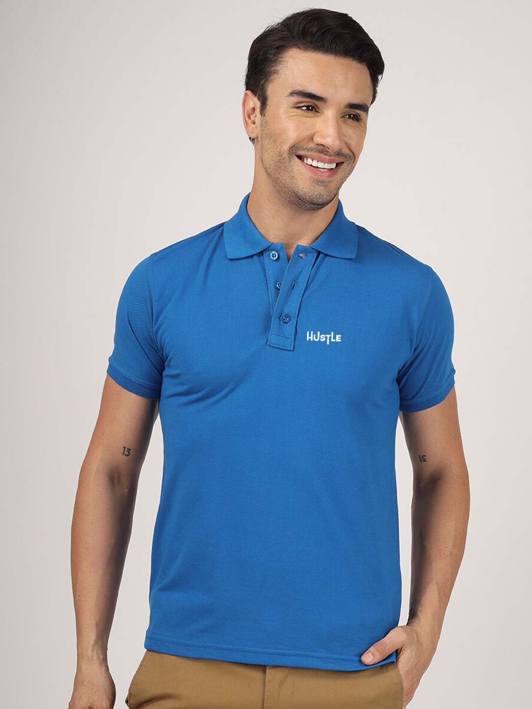 

Greylongg Richard Paadler Polo Collar T-shirt, Blue