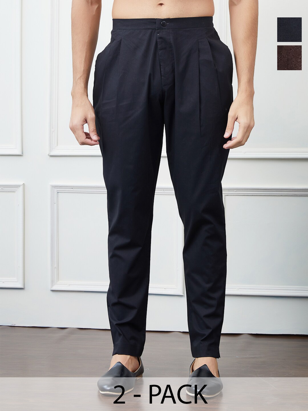 

See Designs Pack Of 2 Pure Cotton Pyjamas, Black