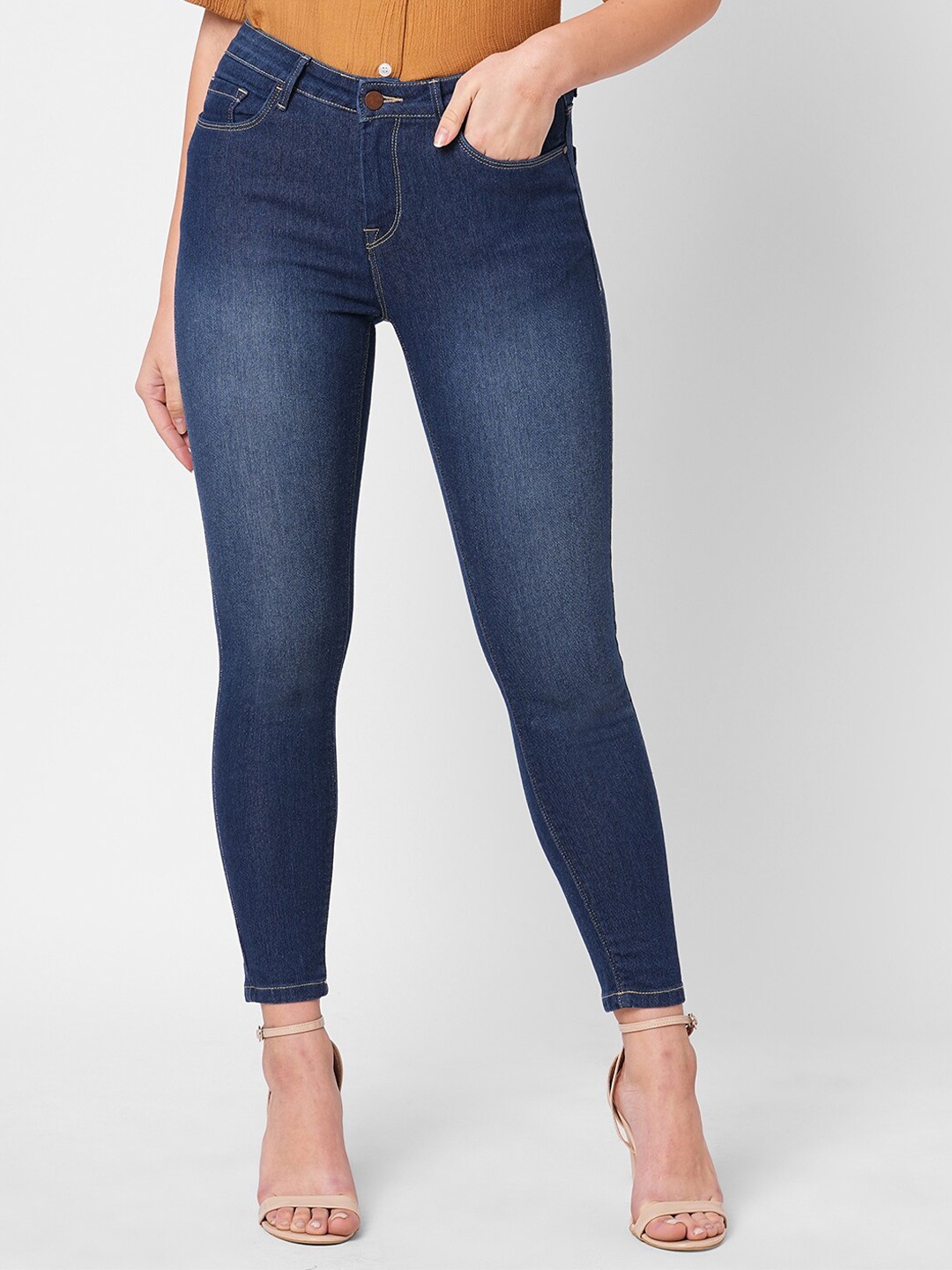 

Harvard Women Skinny Fit Mid Rise Clean Look Stretchable Jeans, Blue