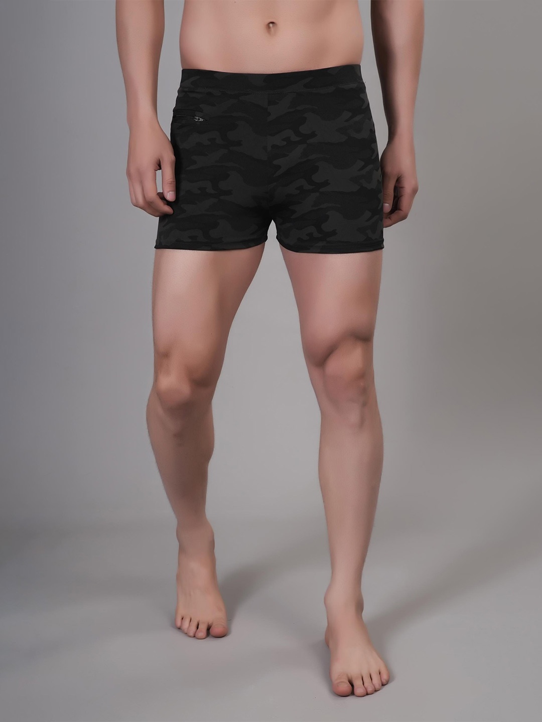 

Apraa & Parma Men Printed Slim Fit Swim Shorts, Black