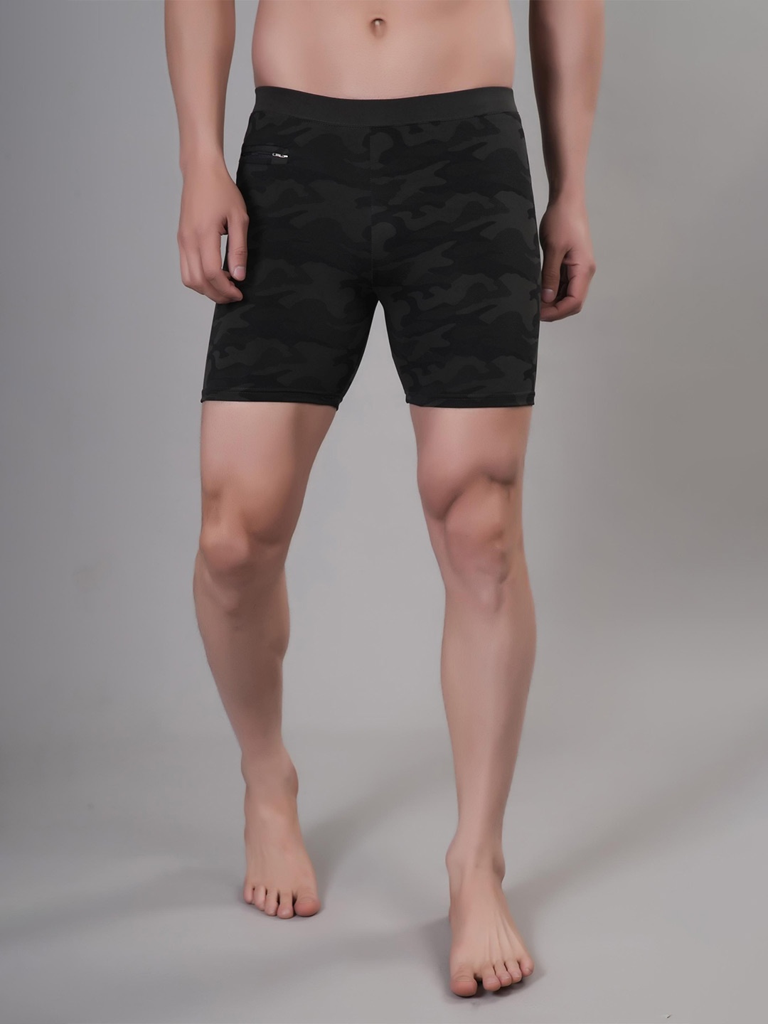 

Apraa & Parma Men Printed Slim Fit High-Waist Swim Bottoms, Olive
