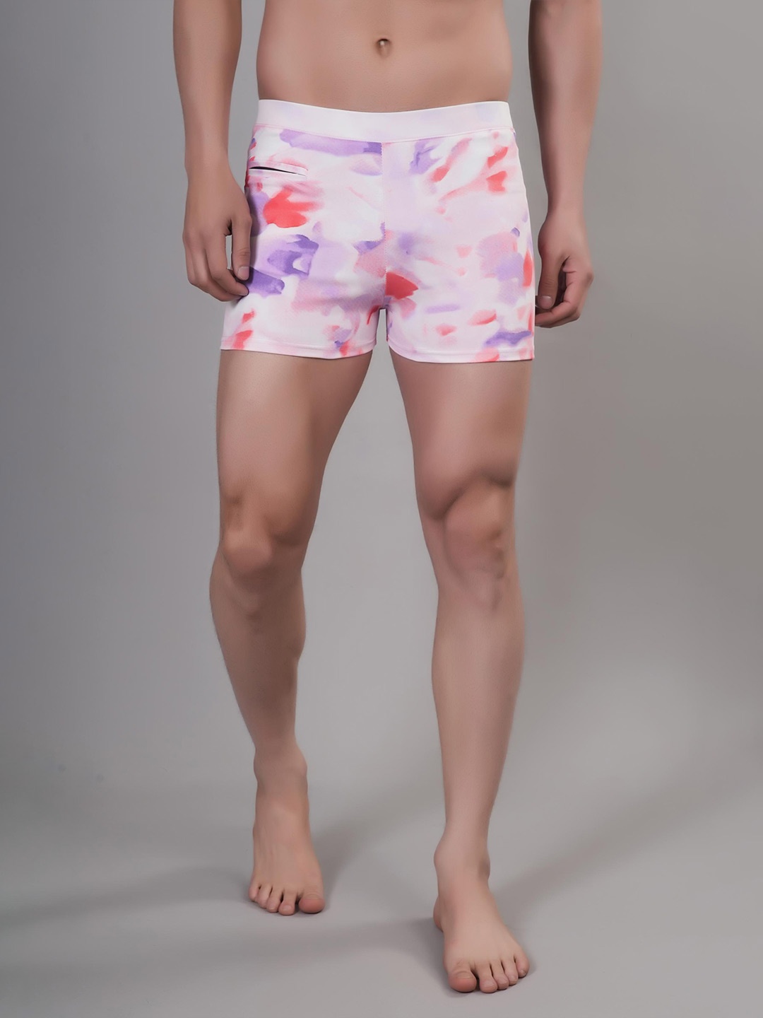 

Apraa & Parma Men Printed Slim Fit Mid-Waist Swim Bottoms, White