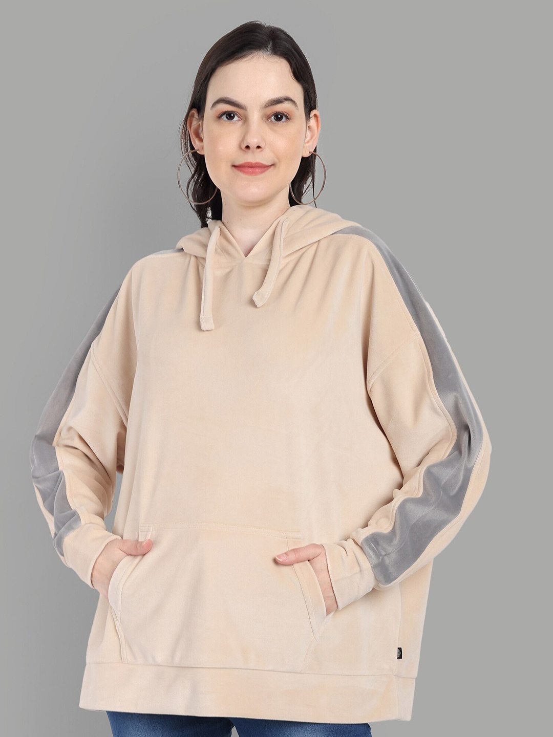 

The Roadster Lifestyle Co. Oversized-Fit Hooded Pullover, Beige