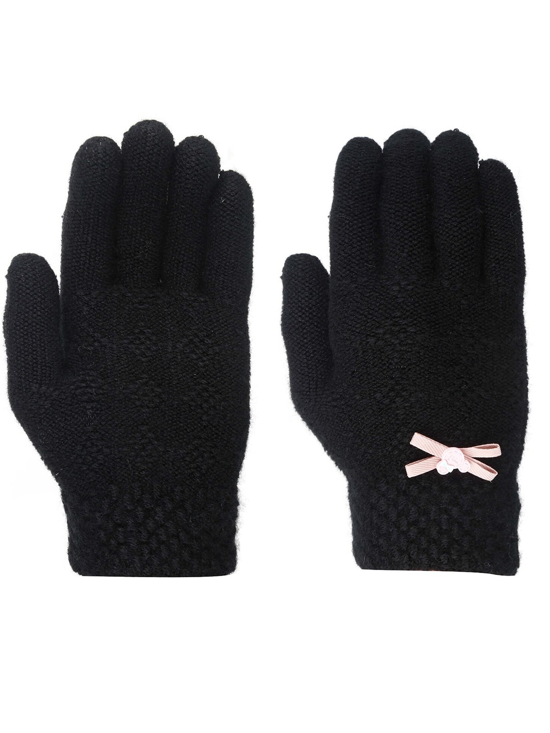 

FabSeasons Kids Patterned Winter Gloves, Black
