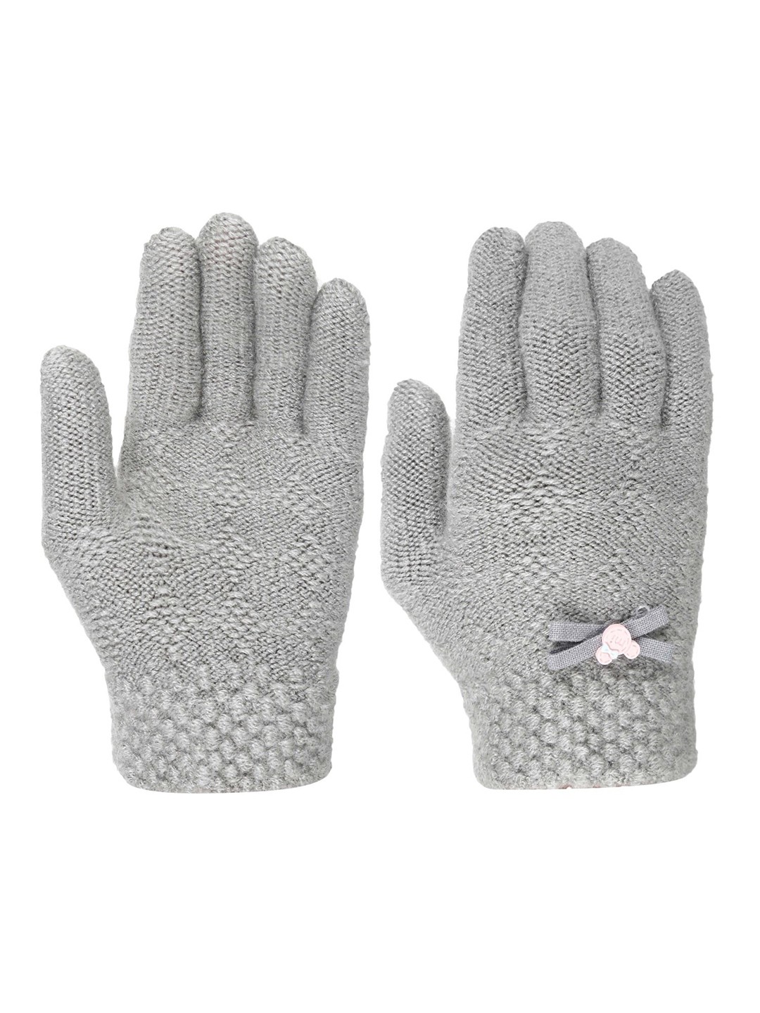 

FabSeasons Kids Patterned Winter Gloves, Grey