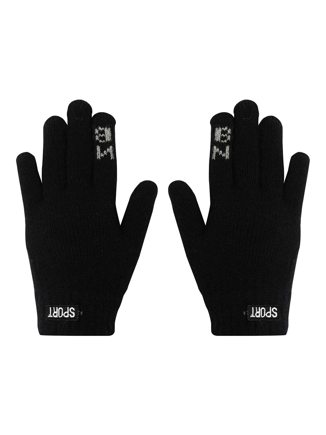 

FabSeasons Kids Patterned Winter Gloves, Black