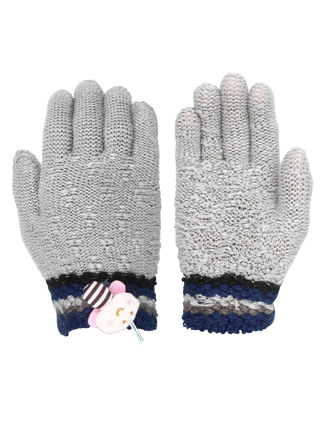 

FabSeasons Kids Patterned Winter Gloves, Grey